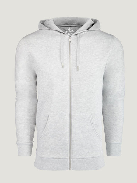 Heather Grey Zip-Up Hoodie